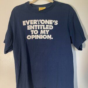 XL Lake Street Shirts Blue and White Men's Short Sleeve T-shirt